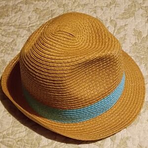 Chatties Tan Hat with Blue Accent